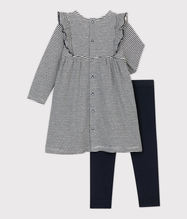 Zweiteiliges Baby-Set blau/weiss