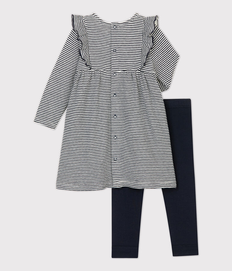 Zweiteiliges Baby-Set blau/weiss