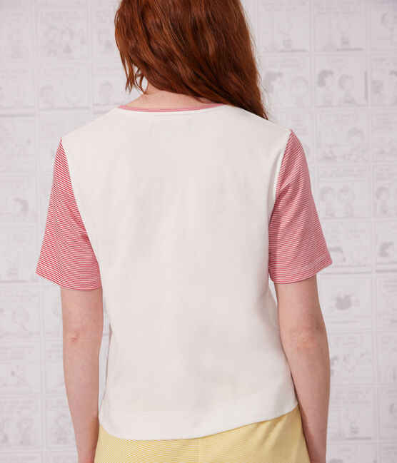 Kurzpyjama Petit Bateau X Snoopy aus Baumwolle für Damen weiss MARSHMALLOW/weiss MULTICO