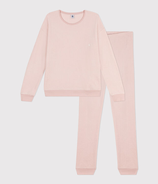 Pyjama aus Frottee f&uuml;r Damen rosa