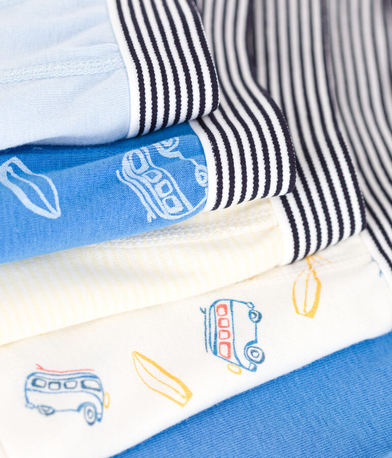 5er-Set Kinder-Boxershorts aus Baumwolle mit Minibus-Motiv vielfarbig