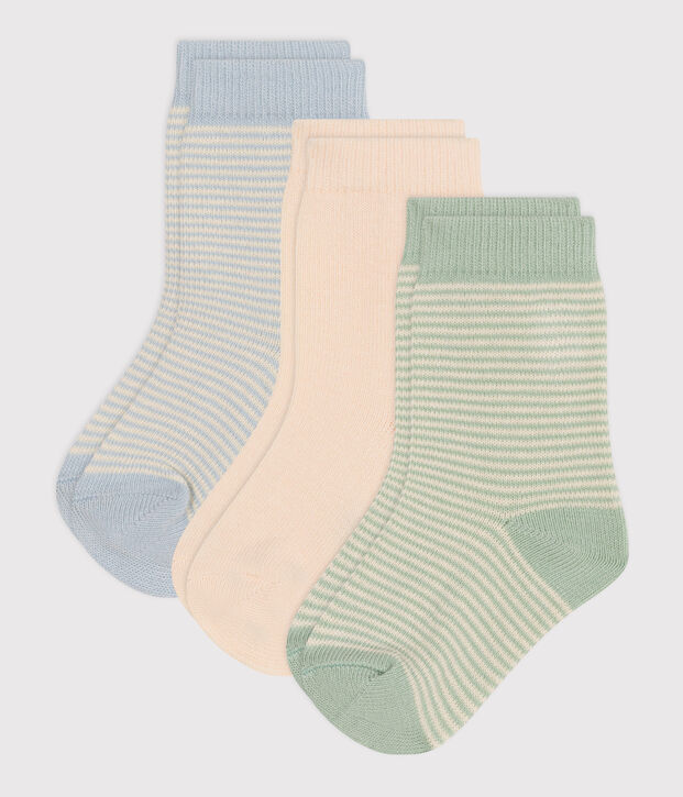3er-Set Babysocken mit Ringelstreifen aus Baumwolle vielfarbig