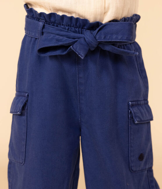 Weit geschnittene Kinderhose aus Lyocell für Mädchen blau INCOGNITO