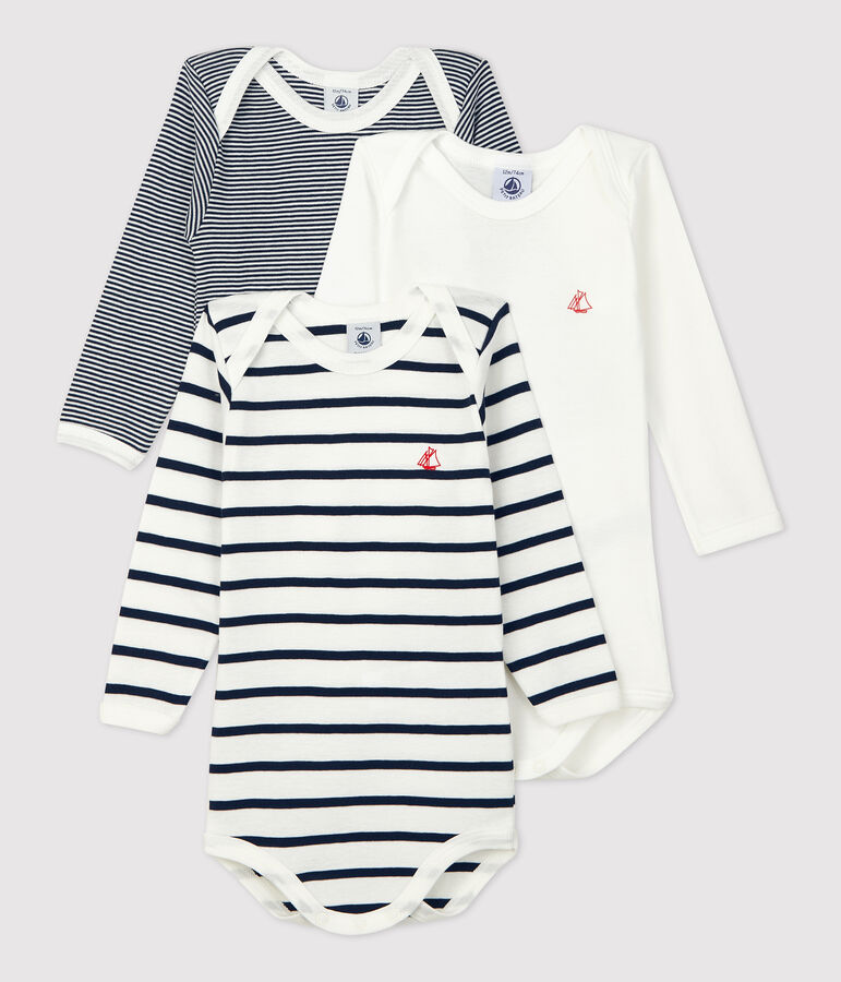 3er-Set lang&auml;rmelige Baby-Bodys variante 1