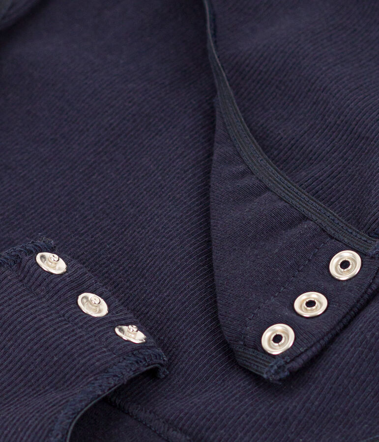 Damenbody aus Baumwolle und Elastan. blau SMOKING