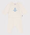 2-teiliges Baby-Set aus Woll- und Baumwollstrick mit Jacquardmuster weiss MARSHMALLOW