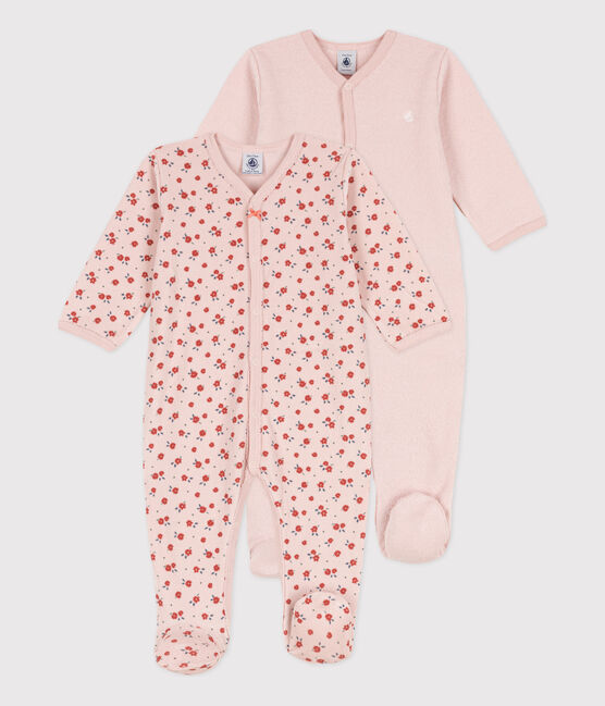 2er-Set Baby-Strampler aus Baumwolle mit Blumenmotiv variante 1
