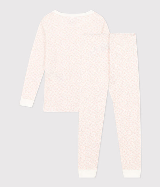 Körpernaher Kinderpyjama aus Baumwolle mit Blumen-Printmotiv MARSHMALLOW/ PANTY