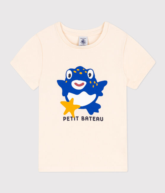 Bedrucktes Kinder-T-Shirt aus Baumwolle für Mädchen naturfarben AVALANCHE