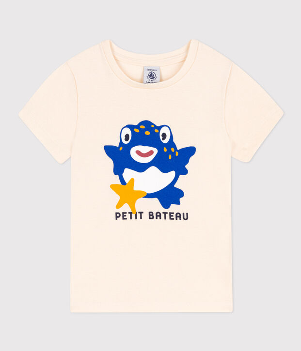 Bedrucktes Kinder-T-Shirt aus Baumwolle f&uuml;r M&auml;dchen naturfarben