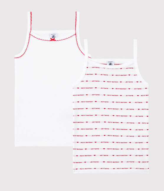 2er-Set Spaghetti-Tops mit "Petit Bateau Je t'aime"-Motiv für Mädchen variante 1