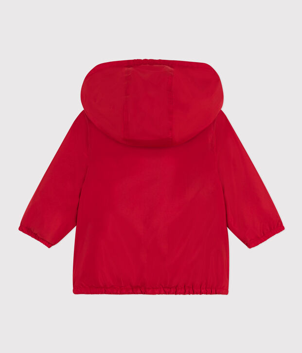 Warme Baby-Windjacke aus recyceltem Polyester rot