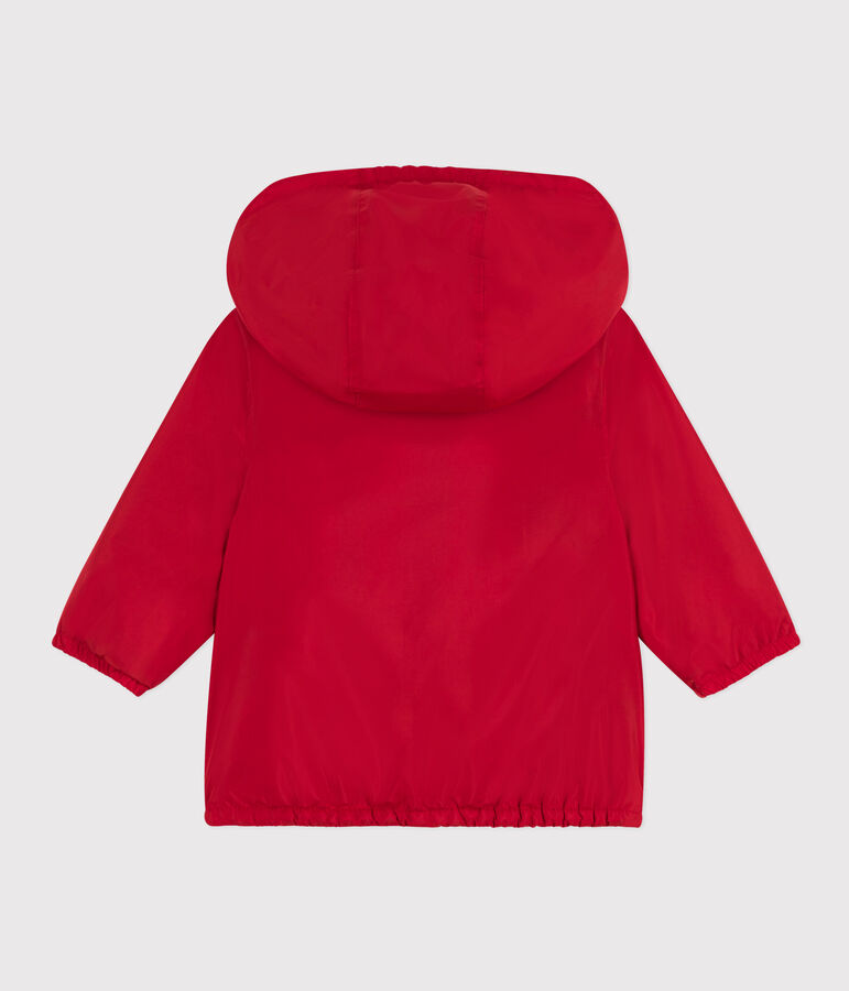 Warme Baby-Windjacke aus recyceltem Polyester rot PEPS