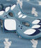Kinderpyjama und Maske aus Baumwolle für Mädchen blau ROVER/weiss MARSHMALLOW