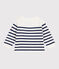 Baby-Pullover im Marine-Look aus Wolle und Baumwolle mit Streifen blau MARSHMALLOW/ SOIR