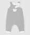 Lange, gestreifte Baby-Latzhose aus Bio-Baumwolle weiss MARSHMALLOW/blau SMOKING