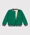 Kinder College-Jacke aus Molton und Sherpa für Jungen grün JARDIN