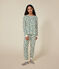 Damen-Pyjama aus Baumwolle mit Tannenbaum-Motiv weiss AVALANCHE/ MULTICO
