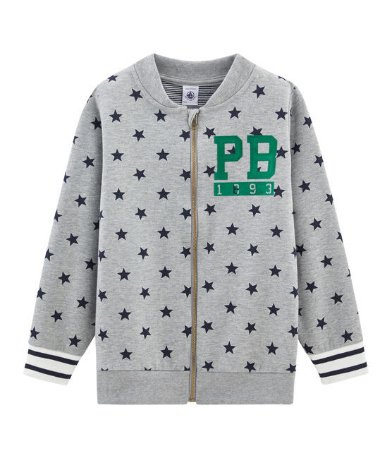 Kinder-Collegejacke Jungen grau SUBWAY/blau SMOKING