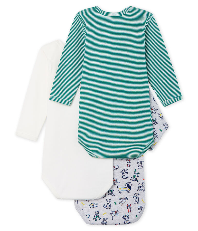 Trio lang&auml;rmelige Baby-Bodys f&uuml;r Jungen vielfarbig