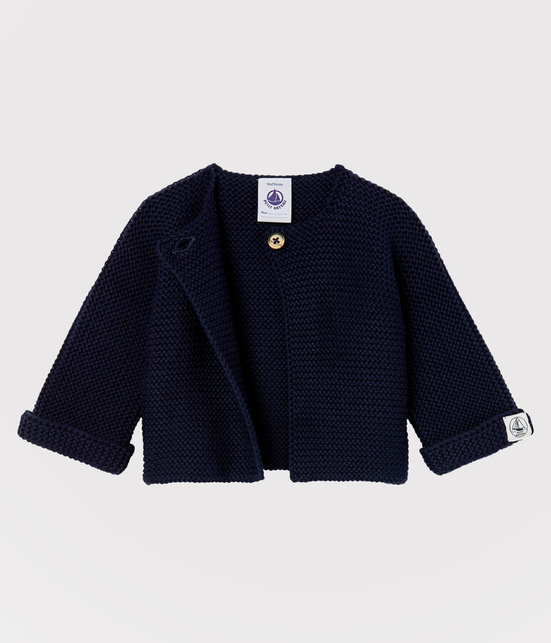 Baby-Cardigan aus Bio-Baumwollstrick blau SMOKING