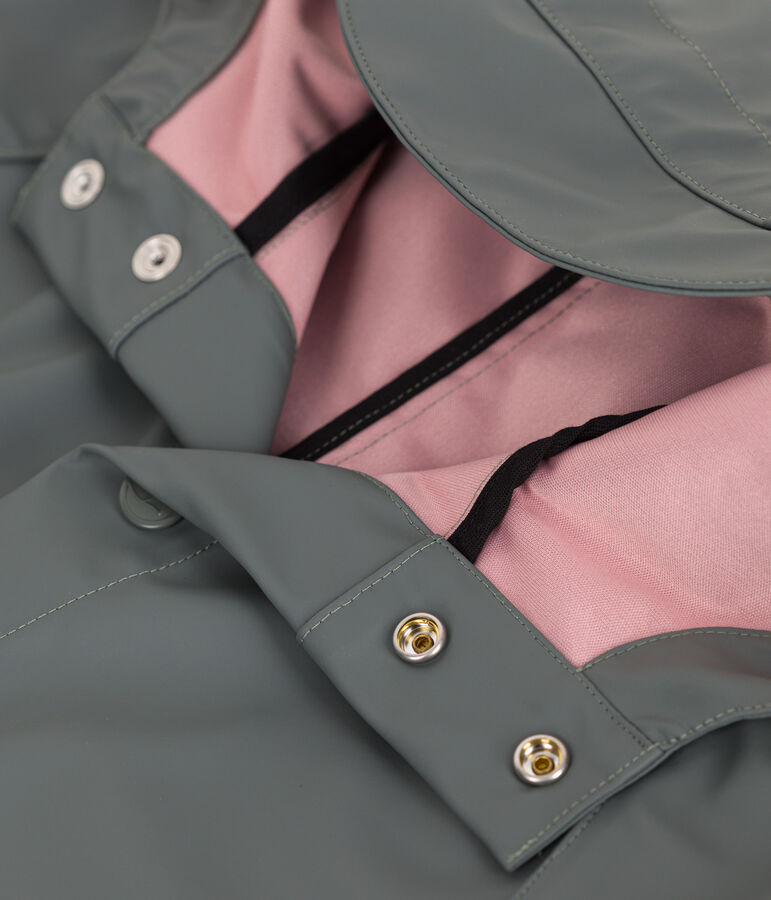 Kinder-Regenjacke mit zwei Farben gr&uuml;n/rosa