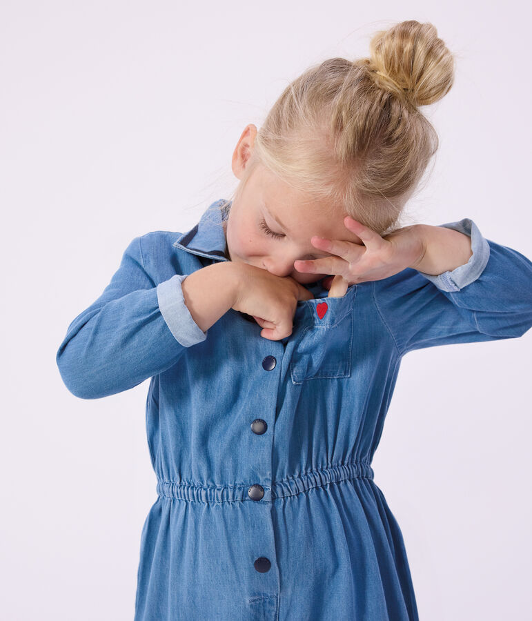 Langer Kinder-Overall aus Baumwolle blau DENIM CLAIR