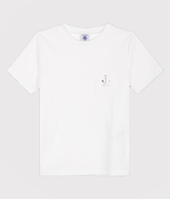 Kinder-T-Shirt mit Siebdruck für Mädchen weiss ECUME