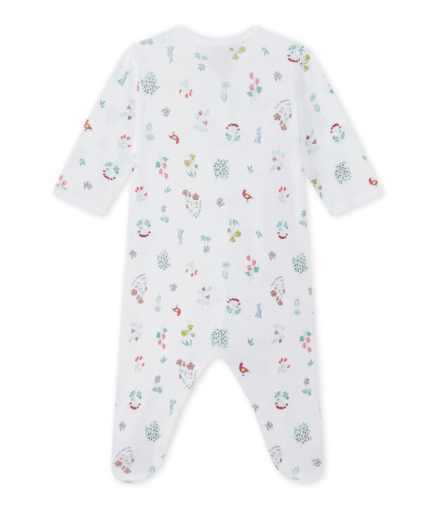 Bedruckter Baby-M&auml;dchen-Strampler weiss/vielfarbig