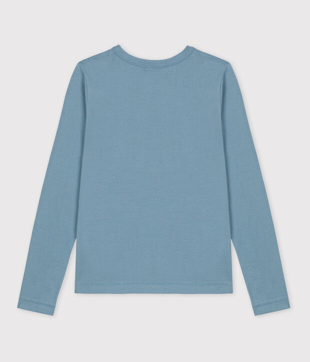 Warmes Damen-T-Shirt L&rsquo;ICONIQUE aus Baumwolle mit Rundhalsausschnitt blau