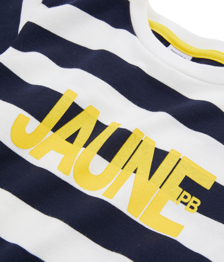 Kinder-T-Shirt f&uuml;r Jungen blau/weiss