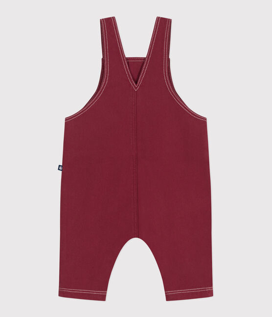 Langbeinige Baby-Latzhose aus farbigem Denim AMARANTE