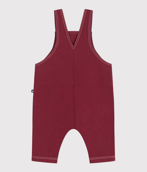 Langbeinige Baby-Latzhose aus farbigem Denim rot