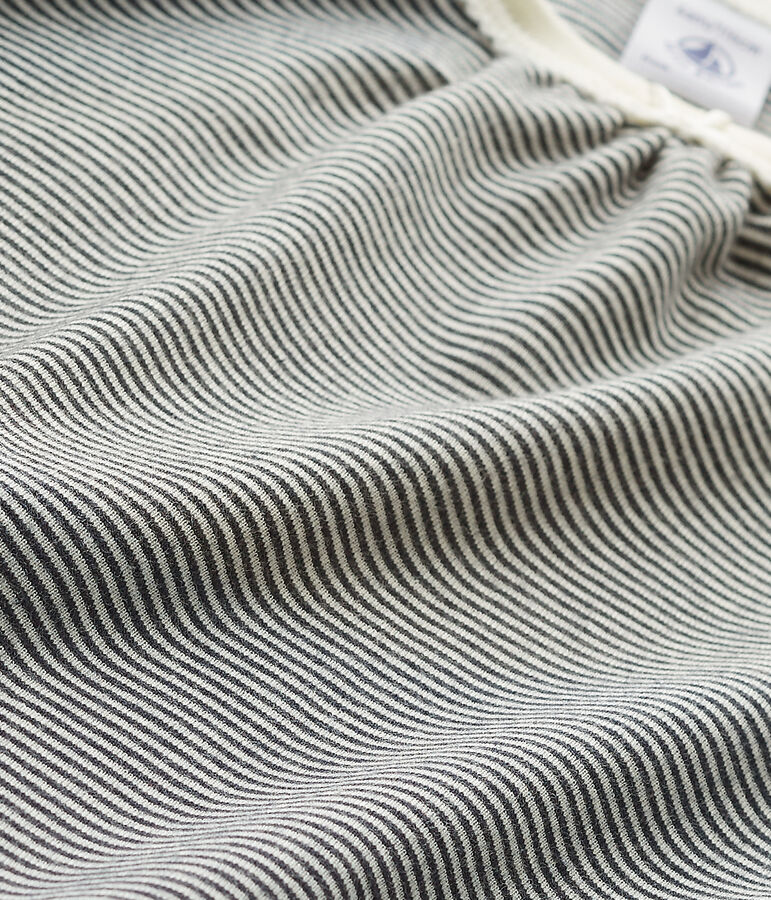 M&auml;dchen-Nachthemd mit Milleraies-Ringelmuster blau/weiss