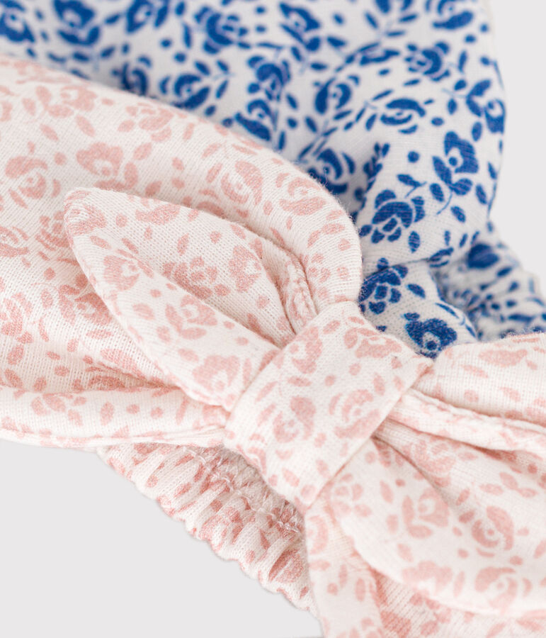 2 Baby-Haarb&auml;nder aus Baumwolle mit Blumenmuster variante 1