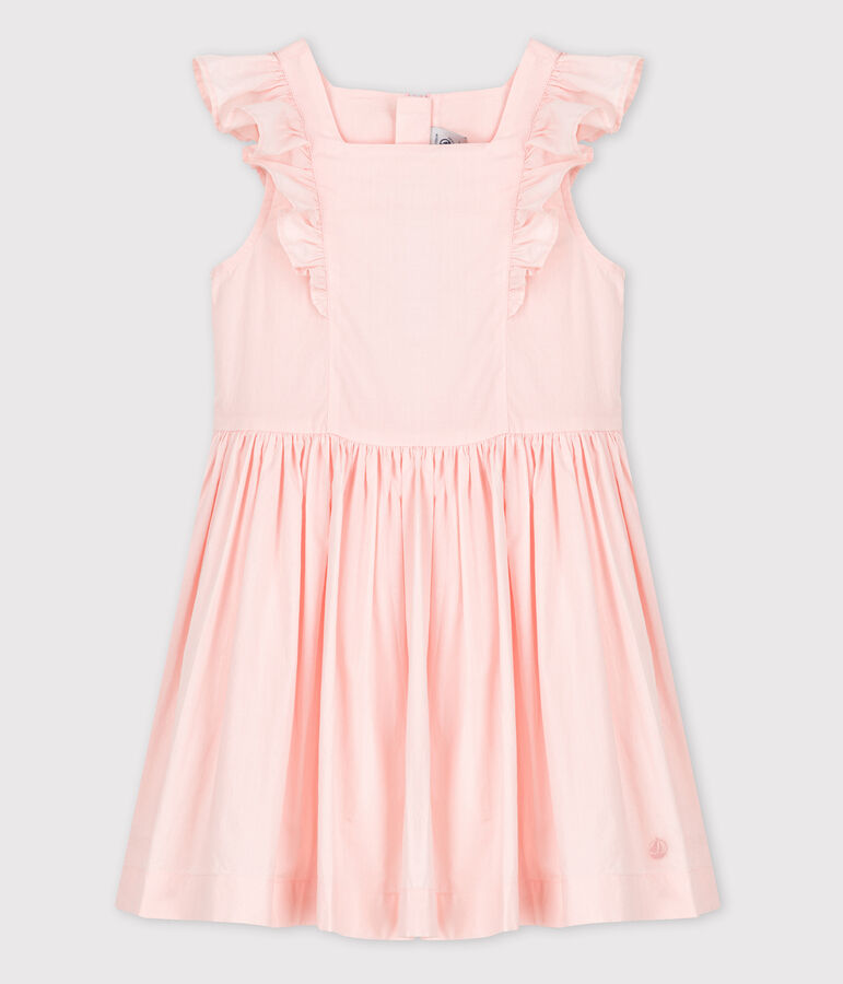 Festliches Kinderkleid aus Popeline f&uuml;r M&auml;dchen rosa