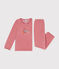 Kinder-Pyjama aus einfarbigem Nicki rosa ROSEWOOD