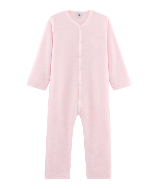 Fleece-Overall für Mädchen rosa VIENNE/grau MISTIGRI