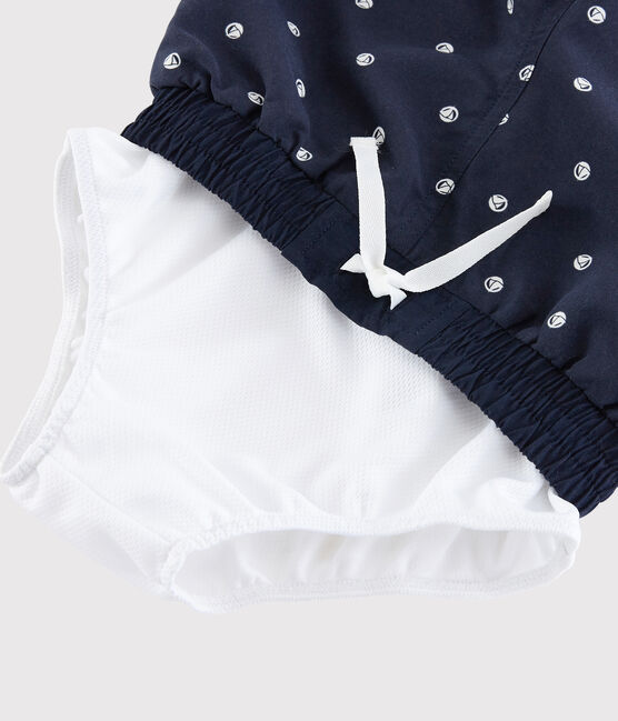 Kinder-Badeshorts aus recyceltem Material für Jungen blau SMOKING/weiss MARSHMALLOW