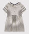 Kurzärmeliges Babykleid aus geflammtem Jersey weiss AVALANCHE/blau SMOKING