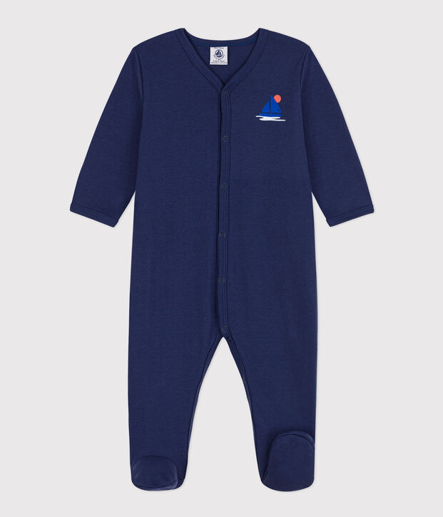 Blauer Strampler aus Baumwolle blau