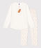 Kinderpyjama aus Baumwolle für Mädchen weiss MARSHMALLOW/weiss MULTICO