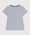 Damen-T-Shirt LE DROIT mit Rundhalsausschnitt aus Baumwolle weiss MARSHMALLOW/blau MEDIEVAL