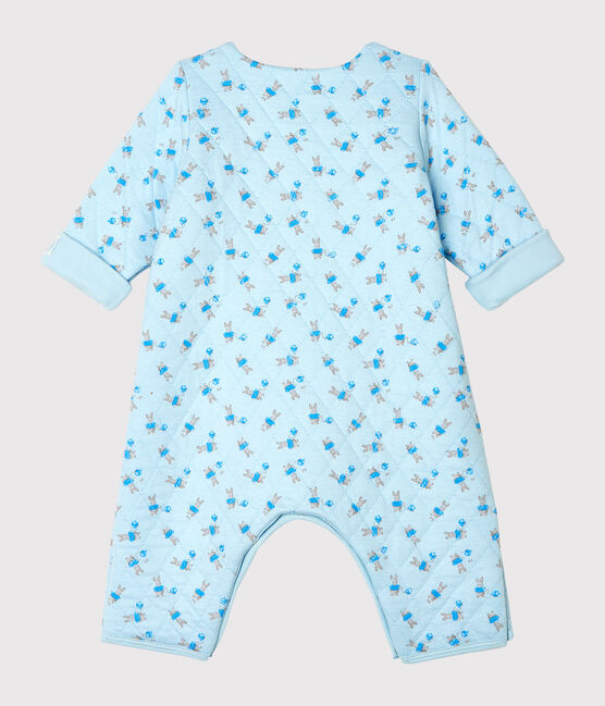 Langer Unisex-Baby-Overall aus Doppeljersey blau FRAICHEUR/weiss MULTICO