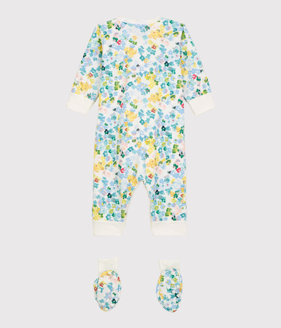 Baby-Set für die Nacht aus Molton mit Blumenmuster für Mädchen weiss MARSHMALLOW/weiss MULTICO