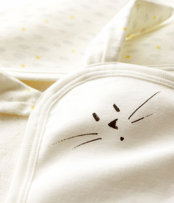 Box mit Badetuch und Baby-Kuscheltier aus Frottee und Bio-Baumwolle weiss MARSHMALLOW/weiss MULTICO