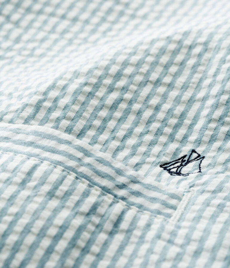 Gestreifte baby-jacke jungen blau/weiss