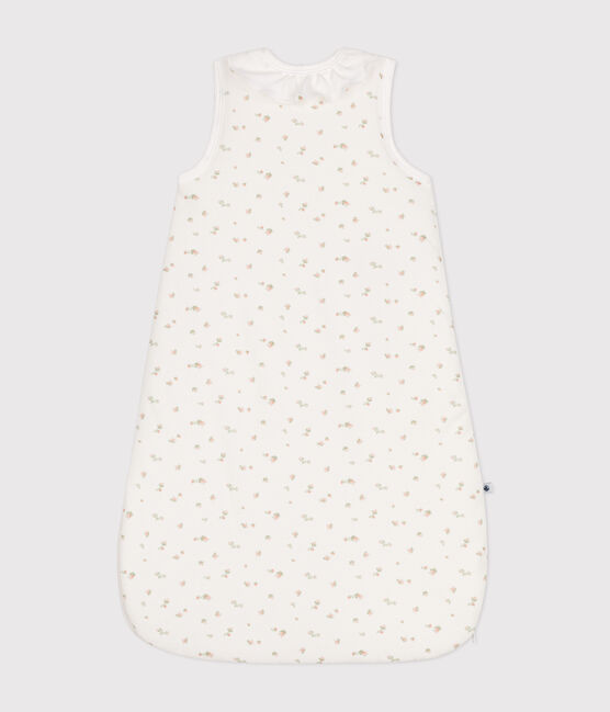 Baby-Schlafsack aus Nicki mit Blumenmotiv TOG-Wert 3 weiss MARSHMALLOW/weiss MULTICO