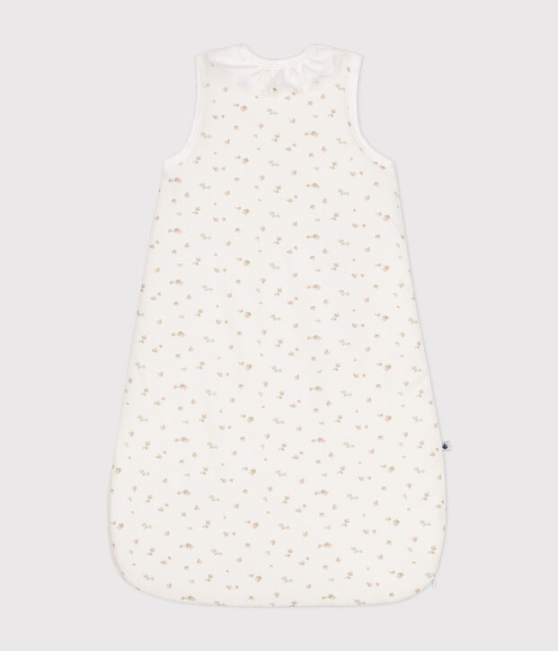 Baby-Schlafsack aus Nicki mit Blumenmotiv TOG-Wert 3 weiss/vielfarbig