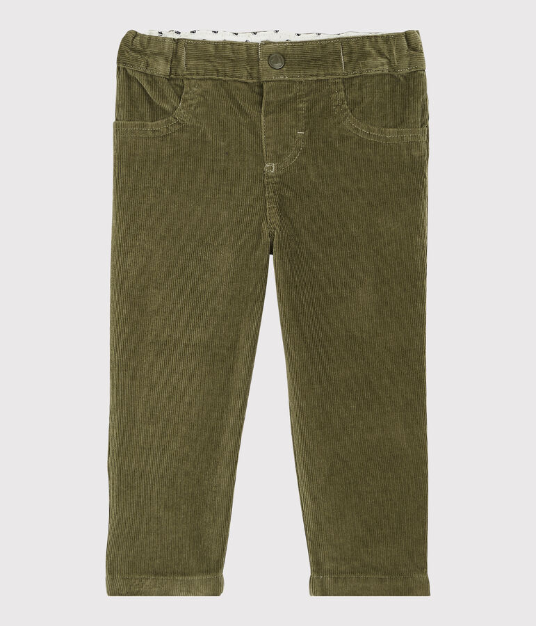 Baby-Cordhose f&uuml;r Jungen gr&uuml;n MILITARY